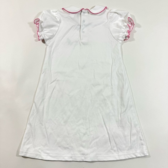 New The Beaufort Bonnet Company A Line Dress White Pink Trim - Picture 2 of 4